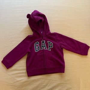 NWT Baby Unisex Gap Toddler’s Purple hoodie - Size 12-18 Months